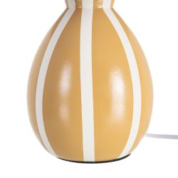 Mustard-colored ceramic-fabric table lamp, 22 x 22 x 30 cm
