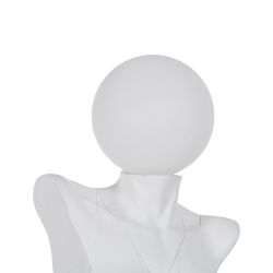 White resin table lamp for women, 26.50 x 21 x 70.50 cm