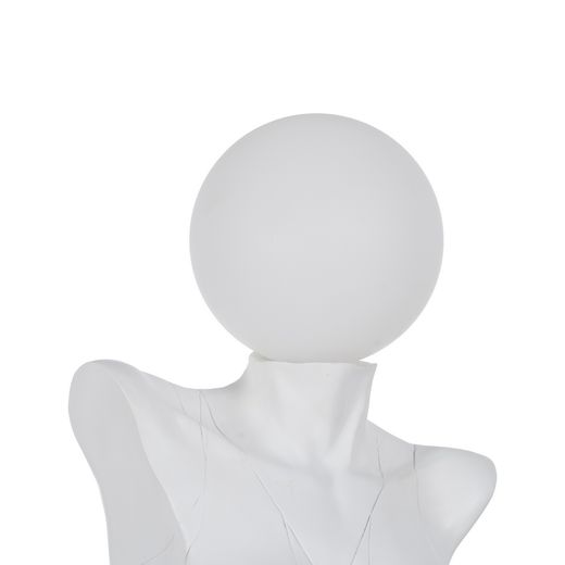 White resin table lamp for women, 26.50 x 21 x 70.50 cm