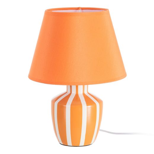 Orange ceramic-fabric table lamp 22 x 22 x 31 cm