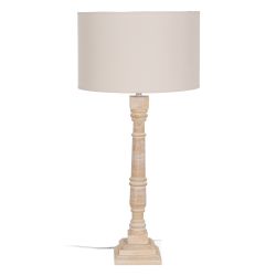 Natural wood/fabric table lamp 40 x 40 x 82.50 cm