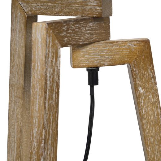 Natural fabric-wood table lamp 33 x 33 x 67 cm