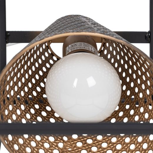 Black and gold metal table lamp, lighting, 20 x 20 x 42 cm