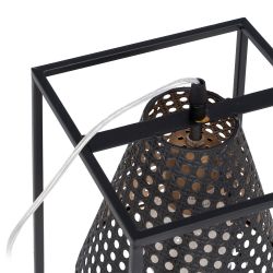 Black and gold metal table lamp, lighting, 20 x 20 x 42 cm