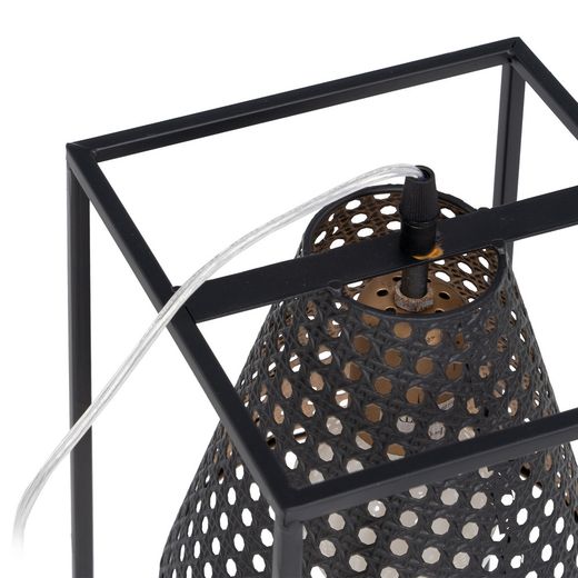 Black and gold metal table lamp, lighting, 20 x 20 x 42 cm