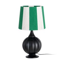 Black fabric-wood table lamp 24 x 24 x 47.50 cm