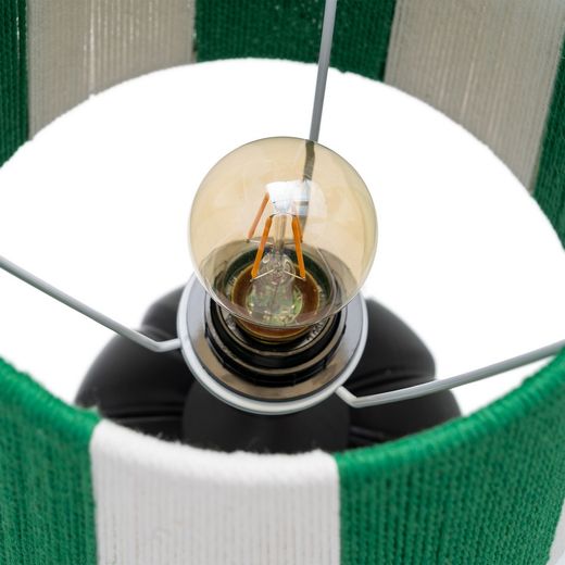 Black fabric-wood table lamp 24 x 24 x 47.50 cm
