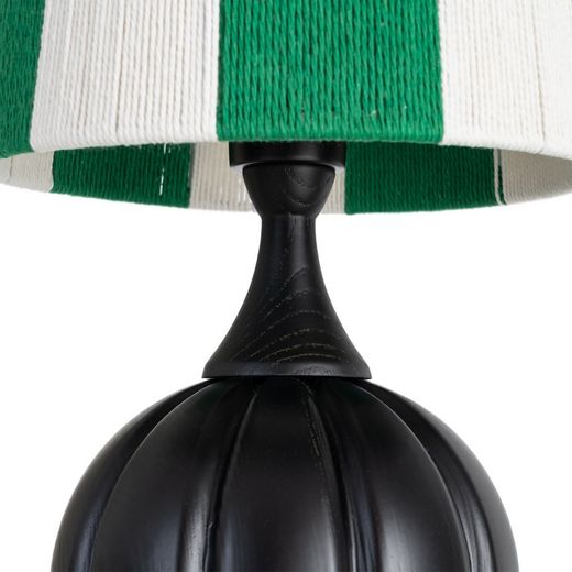 Black fabric-wood table lamp 24 x 24 x 47.50 cm