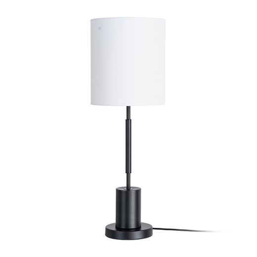 Black fabric-metal table lamp 30 x 30 x 65 cm