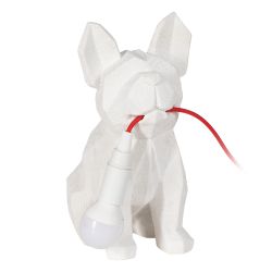 White dog table lamp, polyresin, 18.50 x 13 x 26 cm