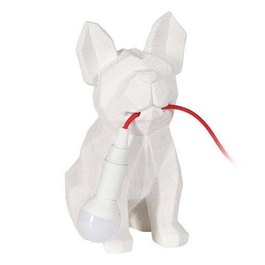 White dog table lamp, polyresin, 18.50 x 13 x 26 cm