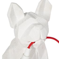 White dog table lamp, polyresin, 18.50 x 13 x 26 cm