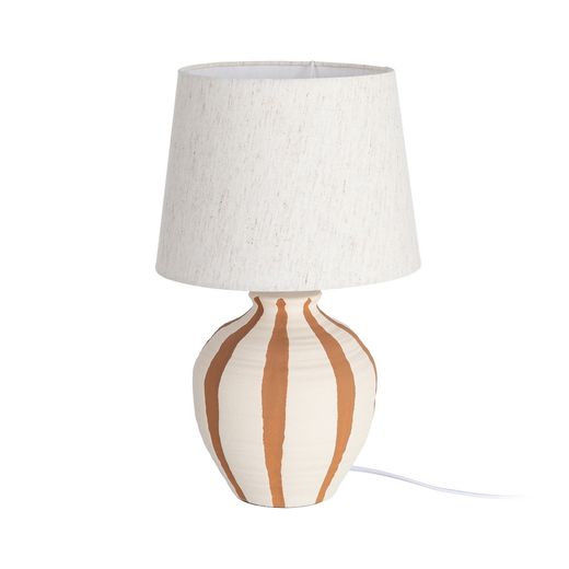 Ceramic striped table lamp, lighting, 25 x 25 x 41 cm
