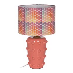 Pink ceramic table lamp, lighting, 35.50 x 35.50 x 60.50