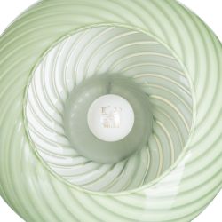 Green and white glass table lamp, 25 x 25 x 22 cm