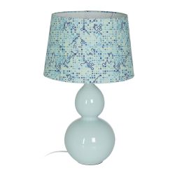 Green ceramic table lamp, lighting, 38 x 38 x 63.50 cm