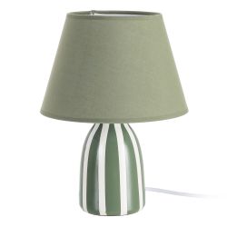 Green ceramic-fabric table lamp 22 x 22 x 30 cm