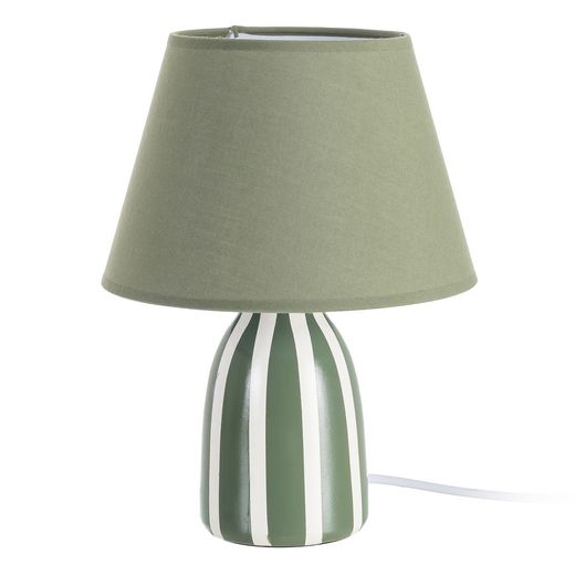 Green ceramic-fabric table lamp 22 x 22 x 30 cm