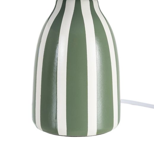 Green ceramic-fabric table lamp 22 x 22 x 30 cm