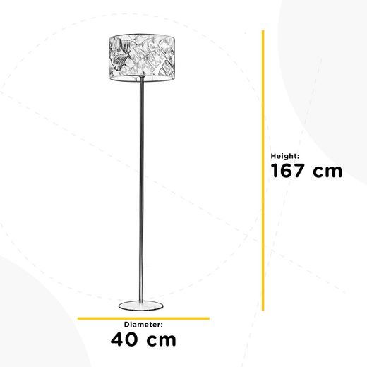 Wohnzimmer-Stehleuchte der Asia-Serie mit 1 Lampenschirm