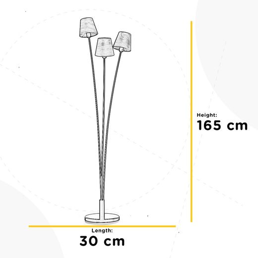 Asia Series living room floor lamp with 3 lampshades