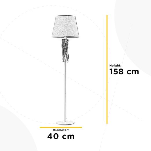 Woody Series living room floor lamp with 1 lampshade