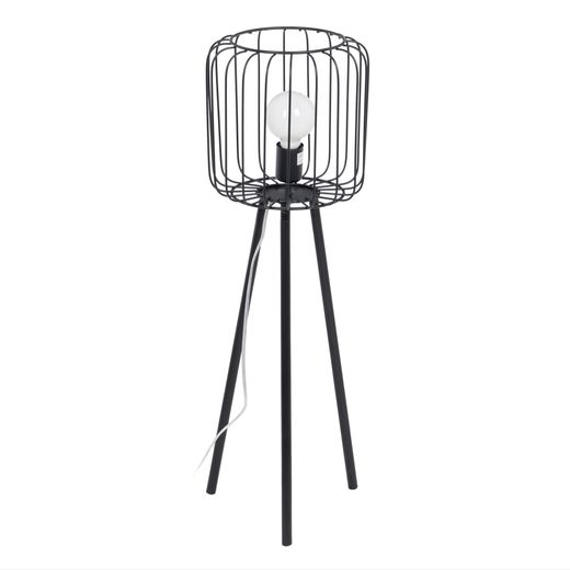 Black metal floor lamp, lighting, 25 x 25 x 80 cm