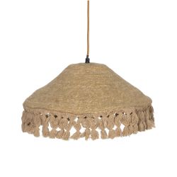 Beige ceiling lamp, natural fiber, 40 x 40 x 12 cm