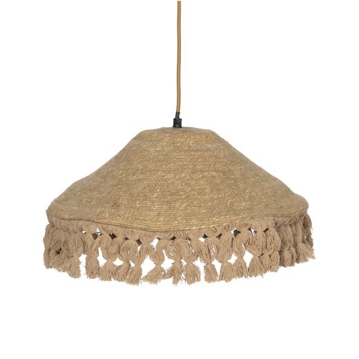 Beige ceiling lamp, natural fiber, 40 x 40 x 12 cm