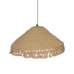 Beige ceiling lamp, natural fiber, 50 x 50 x 16 cm