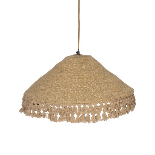 Beige ceiling lamp, natural fiber, 50 x 50 x 16 cm