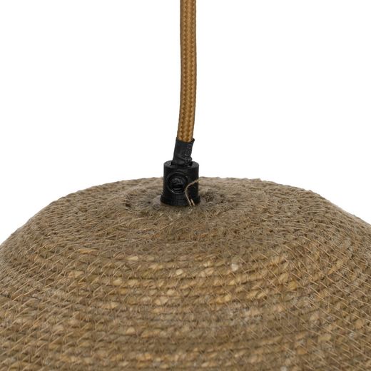 Beige ceiling lamp, natural fiber, 50 x 50 x 16 cm