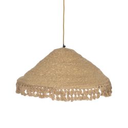 Beige ceiling lamp, natural fiber, 60 x 60 x 23 cm
