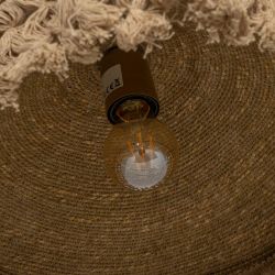 Beige ceiling lamp, natural fiber, 60 x 60 x 23 cm