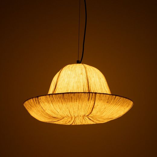 Beige paper-metal ceiling lamp 55.50 x 55.50 x 30 cm