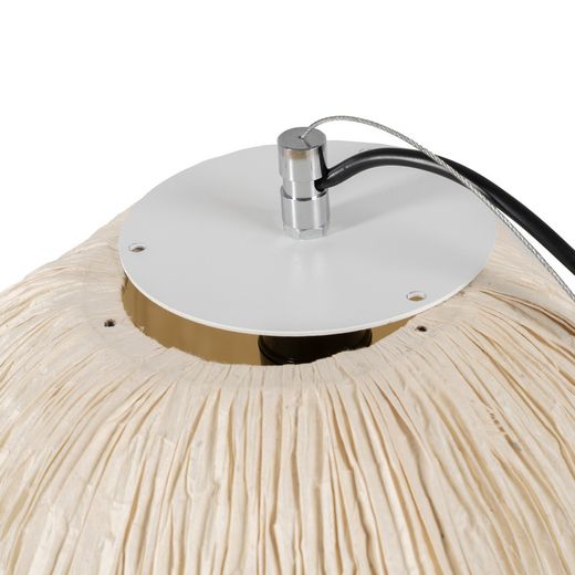 Beige paper-metal ceiling lamp 55.50 x 55.50 x 30 cm
