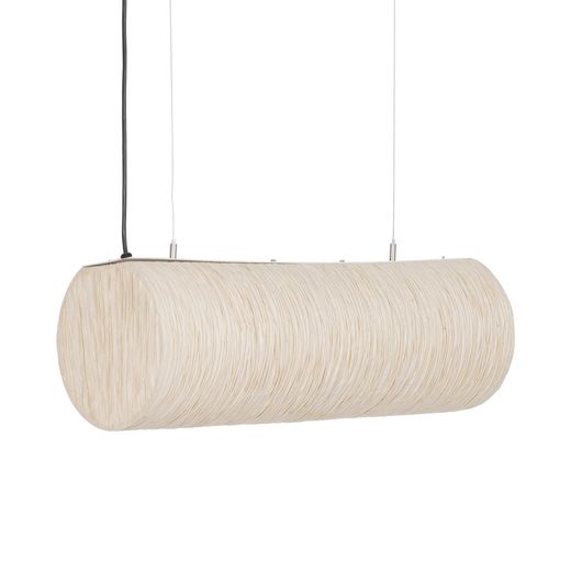 Beigefarbene Deckenleuchte aus Papier und Metall, 60 x 60 x 20 cm