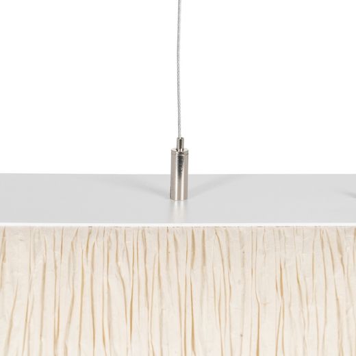 Beigefarbene Deckenleuchte aus Papier und Metall, 60 x 60 x 20 cm