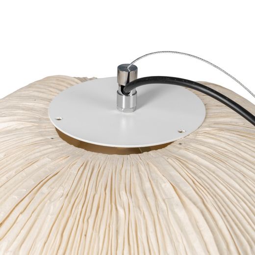 Beige paper-metal ceiling lamp 62.50 x 62.50 x 20 cm