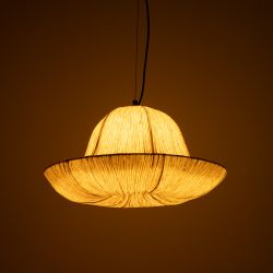 Beige paper-metal ceiling lamp 62.50 x 62.50 x 20 cm
