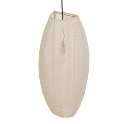 Beige fabric-metal ceiling lamp 30 x 30 x 59.50 cm