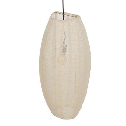 Beige fabric-metal ceiling lamp 30 x 30 x 59.50 cm