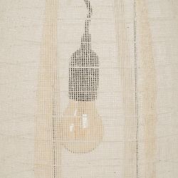 Beige fabric-metal ceiling lamp 30 x 30 x 59.50 cm