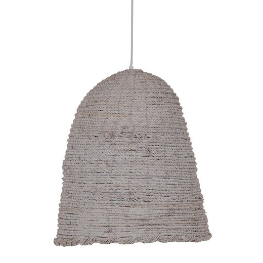 White ceiling lamp, 100% natural fiber, 43 x 43 x 52 cm