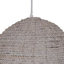 White ceiling lamp, 100% natural fiber, 43 x 43 x 52 cm