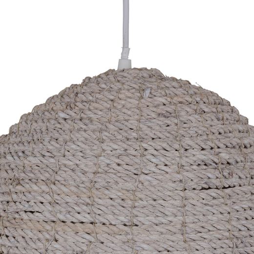 White ceiling lamp, 100% natural fiber, 43 x 43 x 52 cm