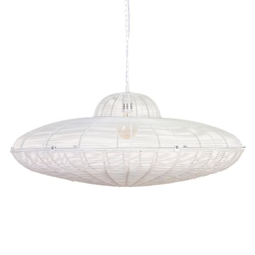 White metal ceiling lamp, 80 x 80 cm