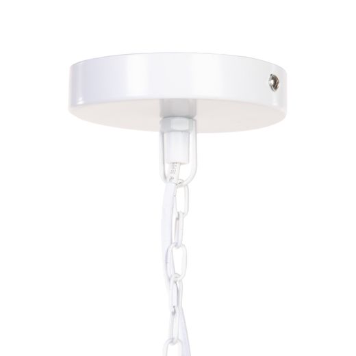 White metal ceiling lamp, 80 x 80 cm