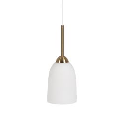 Plafonnier en cristal blanc et doré et métal, 14 x 14 x 36 cm