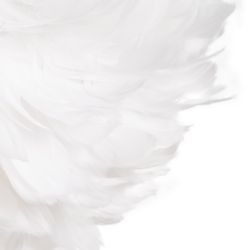 White and gold ceiling lamp with feathers, 40 x 40 x 25 cm